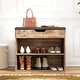 preview thumbnail 5 of 32, 24" Rustic Entryway Shoe Storage Bench Open Shelf (6 Pairs) Shoe Storage Cabinet