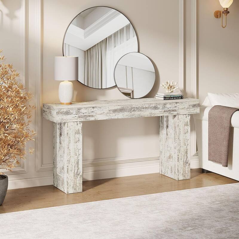 63" Wooden Console Table, Rectangular Sofa Table for Behind Couch, Entryway, HallwayLiving Room