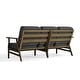 preview thumbnail 22 of 90, Casual Wood Outdoor Patio Sofa Loveseat with Cushion