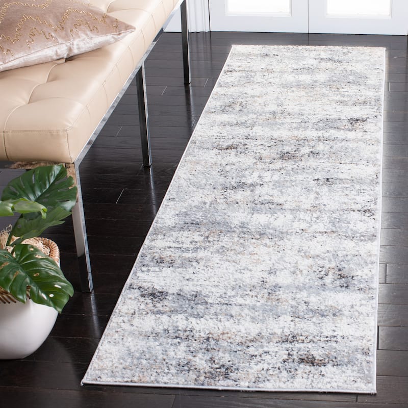SAFAVIEH Amelia Zosia Modern Rug - 2'3" x 8' Runner - Grey/Gold