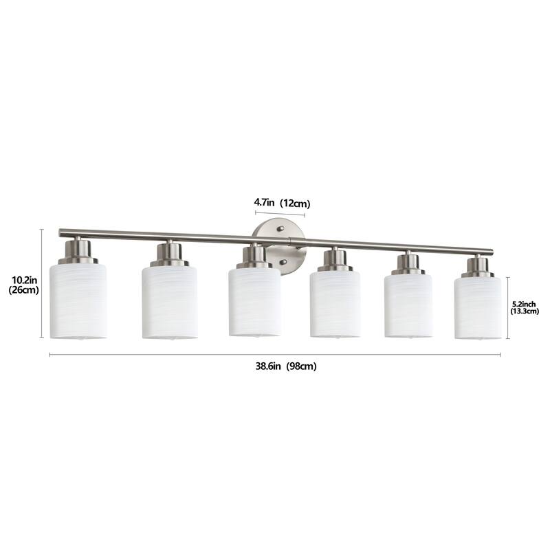 Bathroom Vanity Light 4/5/6-Light Nickel Finish Fixture - 4-Light