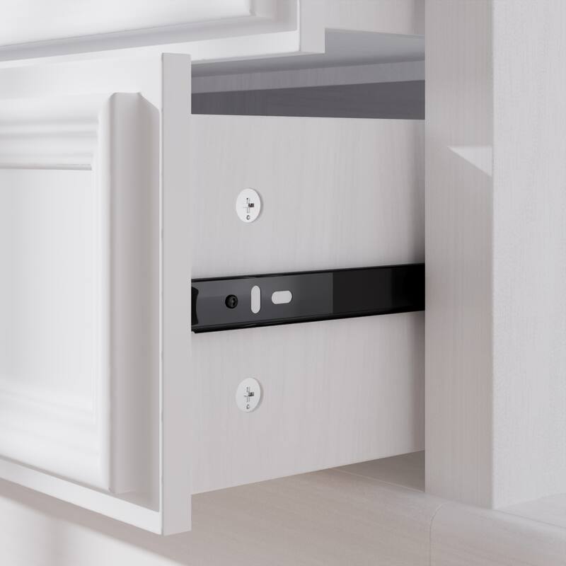 Bookshelves Buffet Sideboard Cabinet with Glass Doors 78.7" Large Storage Cabinet Kitchen Dining Room Storage Console