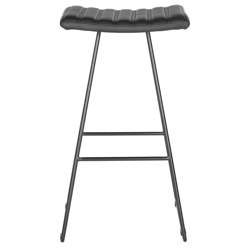SAFAVIEH Concha Mid-Century Dining Modern Black 30-inch Bar Stool (Set of 2) - 16.5" x 16" x 30" - 17Wx16Dx30H