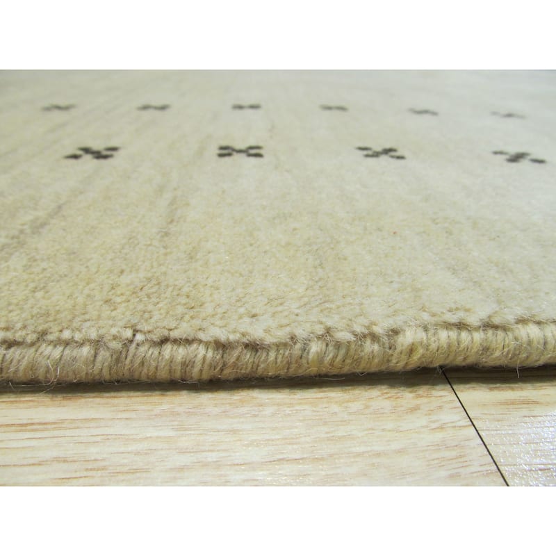Home Decor EORC Handmade Wool Lori Baft Rug, Beige Luxurious & Timeless Area Rug for Adding Sophistication and Comfort to Your