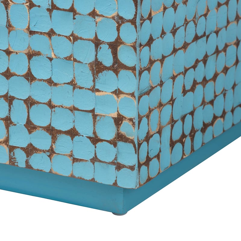 Nitza Bohemian Coconut Shell and Acacia Wood Coffee Table