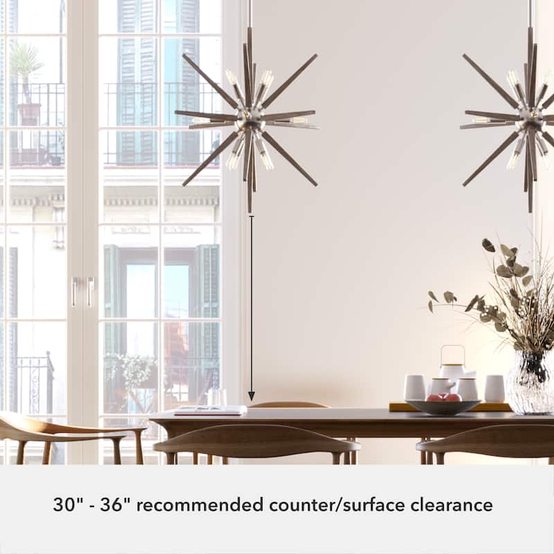 Hunter Jupiter Star Pendant - Entry, Dining Room - Mid-Century Modern, Sputnik