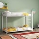 preview thumbnail 12 of 18, Gymax Twin Over Twin Low Metal Bunk Bed with Ladder Guardrails for