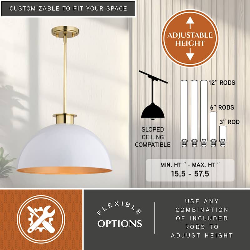 Devon 1L LED Compatible Mid-Century Modern Pendant Light