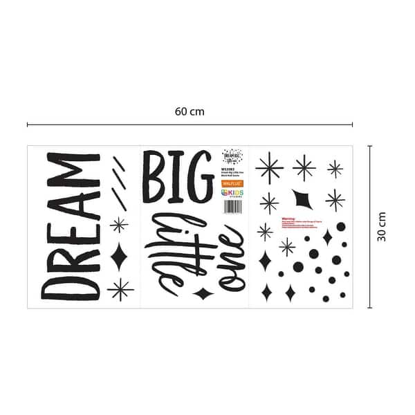 Walplus Dream Big Little One Black Quote Wall Sticker Nursery Decor