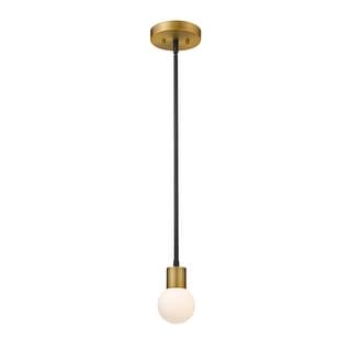Neutra 1 Light 6 inch Matte Black + Foundry Brass Mini Pendant Light