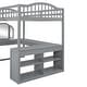 preview thumbnail 17 of 52, Wooden Full Loft Bed with U-shaped Desk,Storage Compartments and Tri-fold Mirror