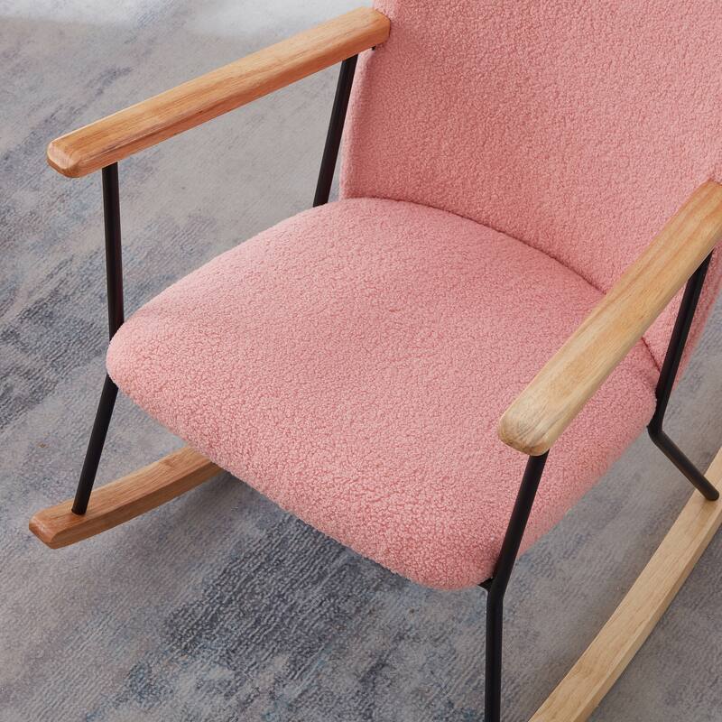 Accent Rocking Chair with Adjustable Headrest Pillow