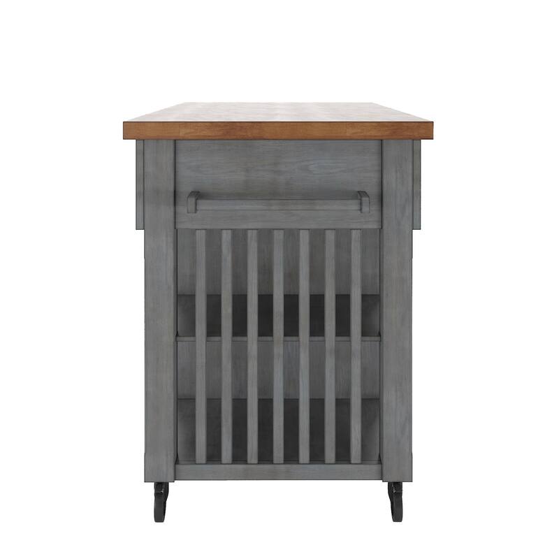 Eleanor Kitchen Island with Wine Rack by iNSPIRE Q Classic