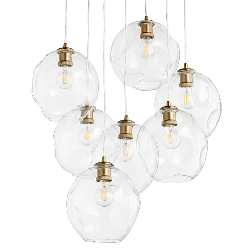 Quorum International Numen 7 Light 26" Wide Multi Light Pendant - Aged Brass