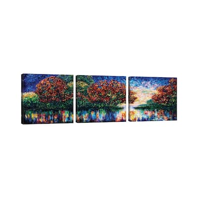 iCanvas "Rippled Sunset Palette Knife Painting" by OLena Art 3-Piece Canvas Wall Art Set