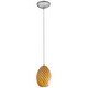 preview thumbnail 5 of 4, Access Lighting Brandy FireBird - E26 LED Cord Pendant - Brushed Steel Finish - Amber FireBird Glass Shade