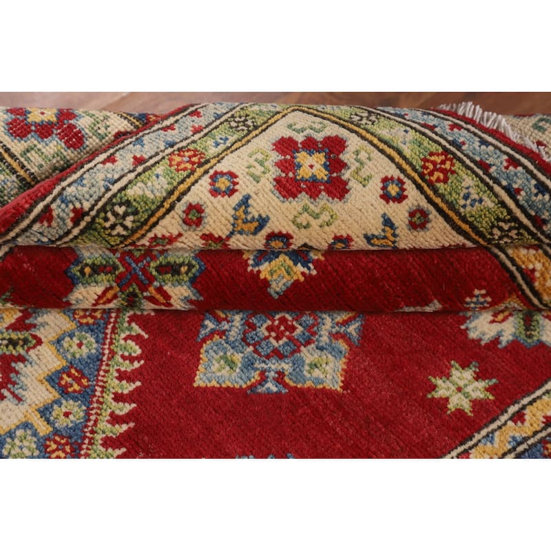 Red Kazak Accent Rug Handmade Wool Carpet - 3'4" x 5'2"
