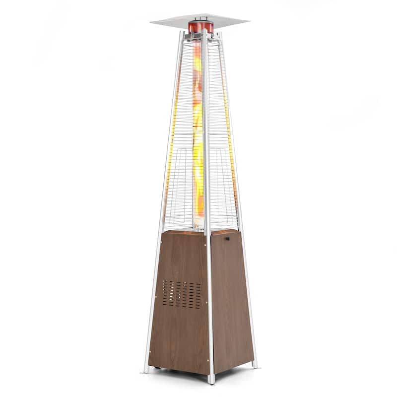 Outdoor 48,000 BTU Pyramid Propane Gas Patio Heater with Wheels