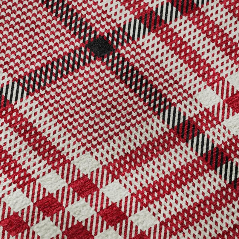 Premium Washable Super Soft Modern Plaid Mayfield Rug
