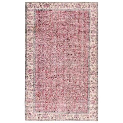 ECARPETGALLERY Hand-knotted Color Transition Dark Red Wool Rug - 3'10 x 6'4