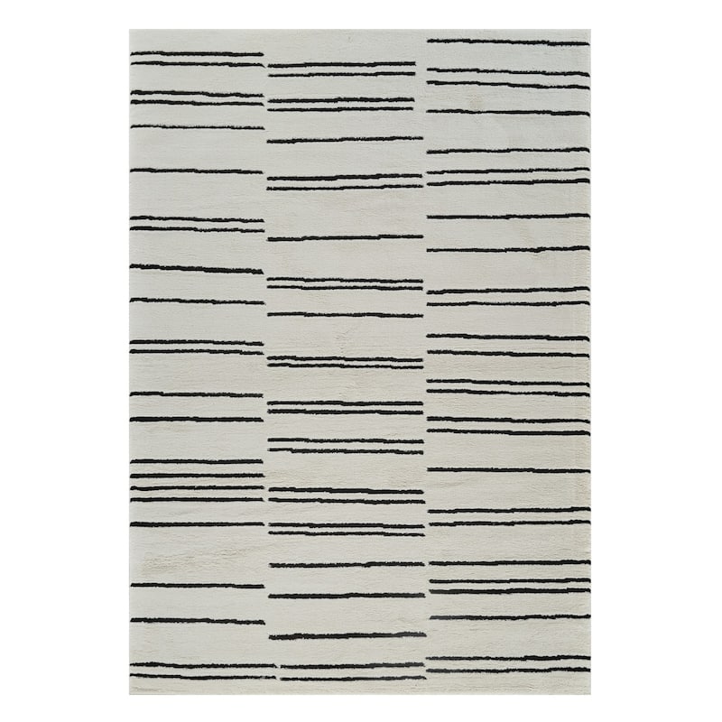 Bewi Distressed Abstract Modern Stain Resistant Soft Durable Area Rug By HomeRoots - 4' X 6'