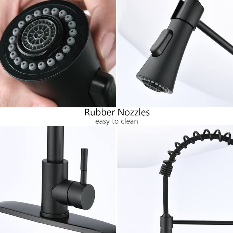 DORNBERG Spring Pull Down Kitchen Sink Faucet with Deck Plate