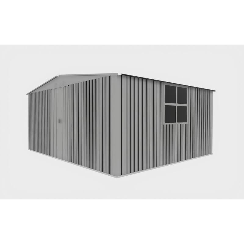 GDFStudio - Olivia Bennett Dual- Metal Outdoor Storage and Firewood Shed with Apex Roof Design