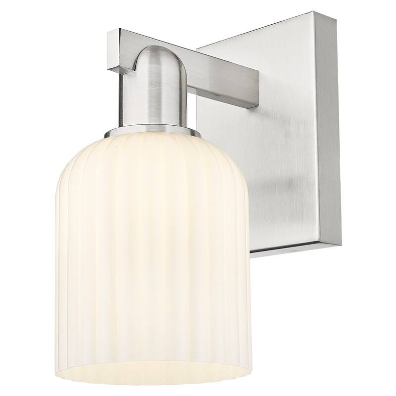 Innovations Lighting 716-1W-G559-5GWH Bridal Veil 11" Tall Bathroom - Brushed Satin Nickel
