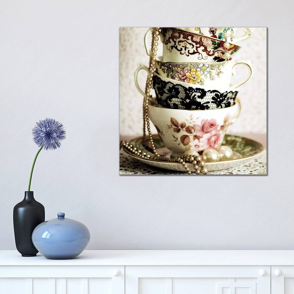 iCanvas "Antique Cups And Saucers With Pearls I" by Tom Quartermaine Canvas Print