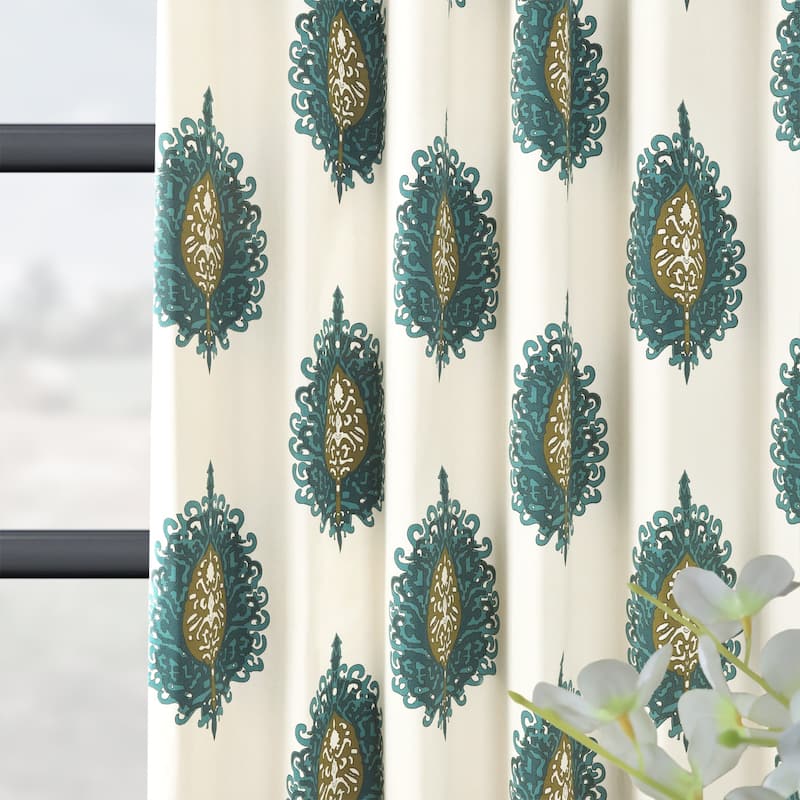 Exclusive Fabrics Mayan Printed Cotton Curtain (1 Panel)