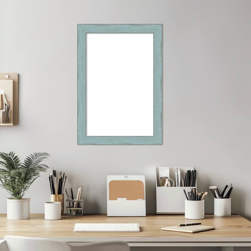 Amanti Art Sky Blue Rustic Framed Dry Erase Magnetic Board