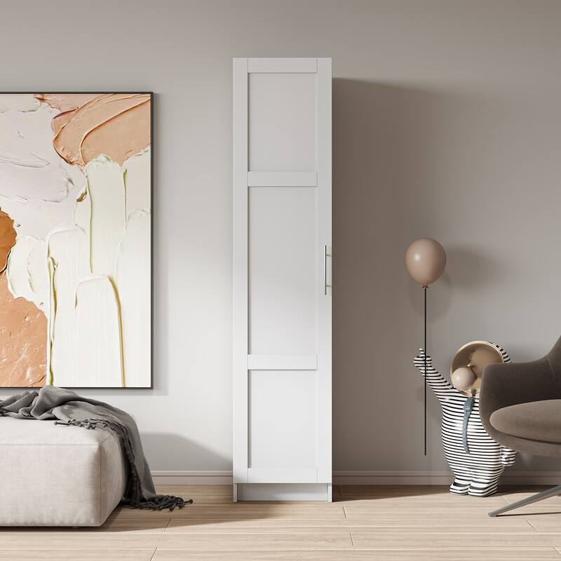 GDF Studio - Anele Modern Bathroom Mirror Cabinet and Adjustable Shelves - White - Wall Mounted