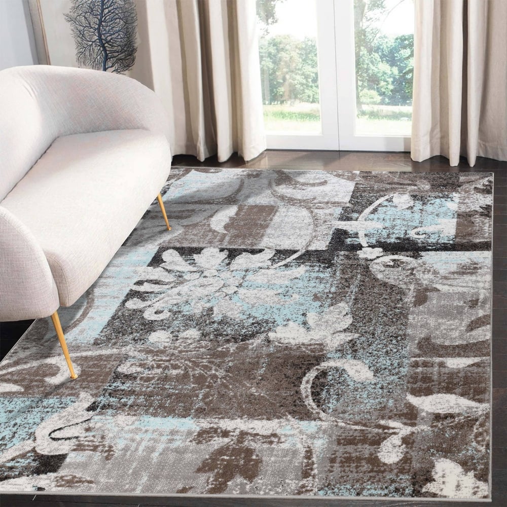 Superior Pastiche Contemporary Floral Patchwork Area Rug