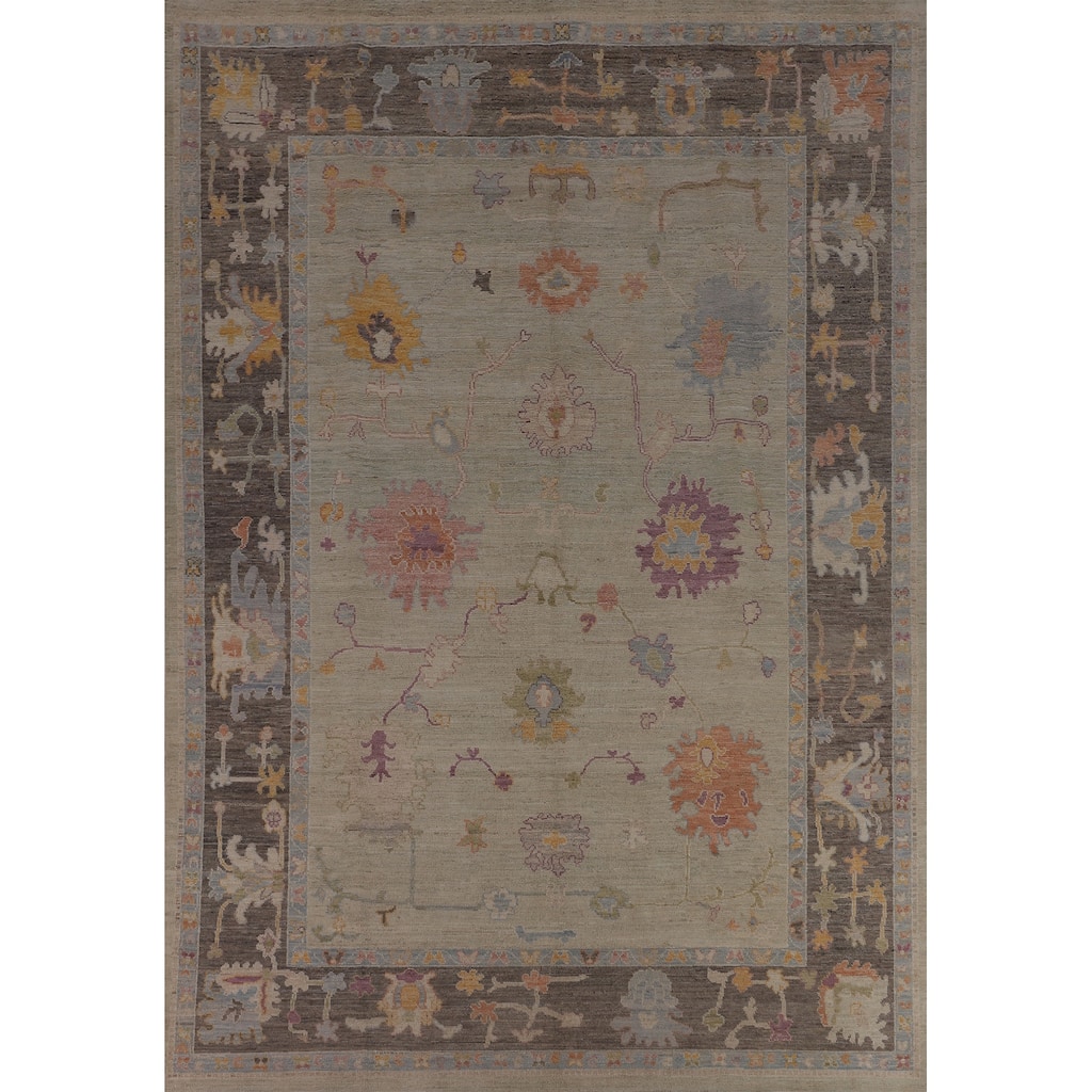Oushak Turkish Area Rug Handmade Transitional Wool Carpet - 8'10"x 12'0"