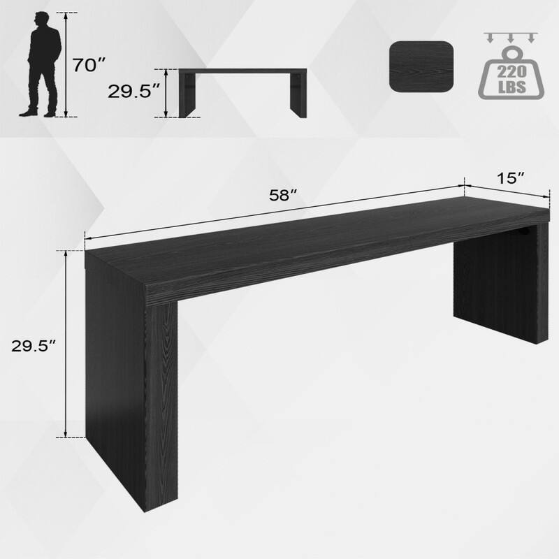 58''Modern Wooden Long Console Table for Entryway and Living Room