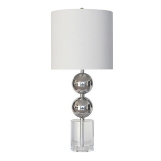 Clear Crystal Base Table Lamp With Polished Nickel Frame - Bed Bath ...