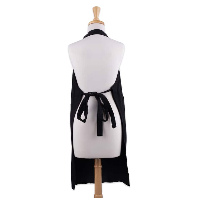 Will Cook For Wine Unisex Kitchen Chef Apron - 40" - Black and White