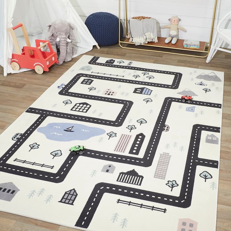 Mod-Tod Urban Adventure Road Map Kids' Rug