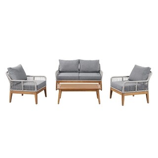 Ove Decors Thunder 4-Piece Conversation Set in Grey