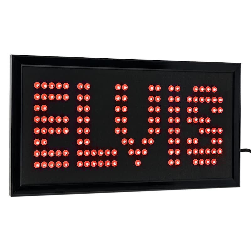 Licensed Elvis Framed Flashing LED Marquee Wall Sign (19"x10") - Red - 19" x 10" - 19" x 10" - Red