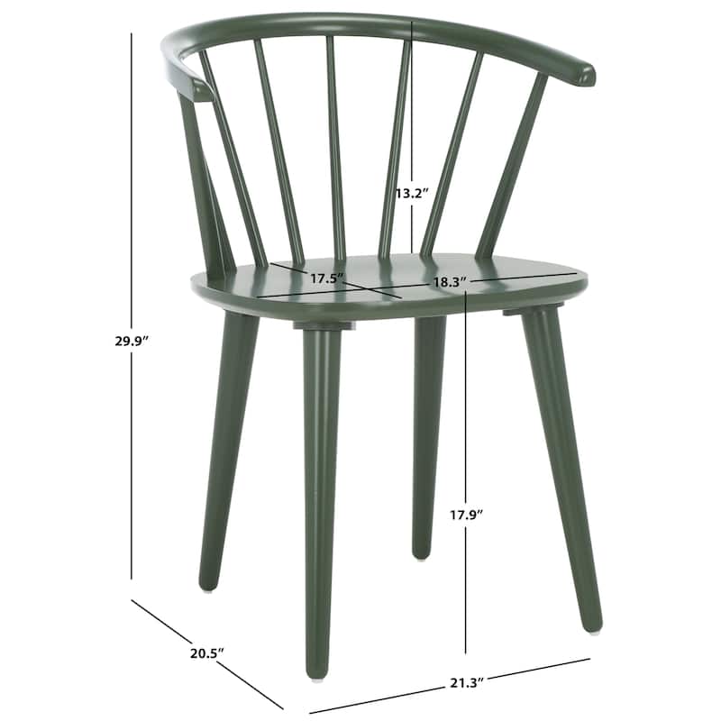SAFAVIEH Home Blanchard 18-inch Curved Spindle Side Chair [SET of 2] - 21"W x 21"D x 30"H - Dusty Green