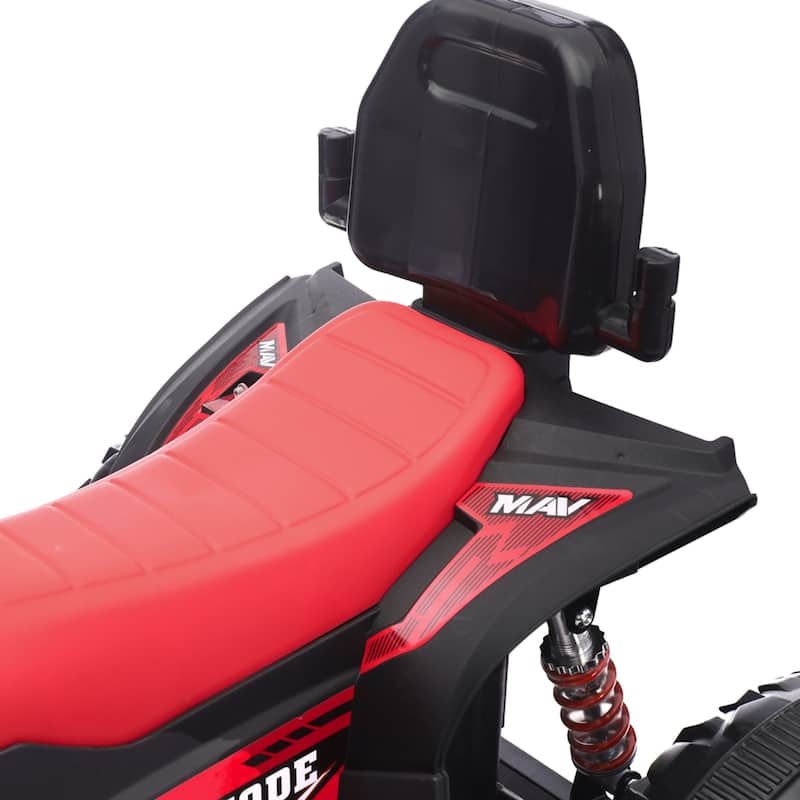 Ride On Toy Car Red 12V Electric ATV Car, 4 Wheeler Electric Toy Car Off-Road Toy Car with Bluetooth