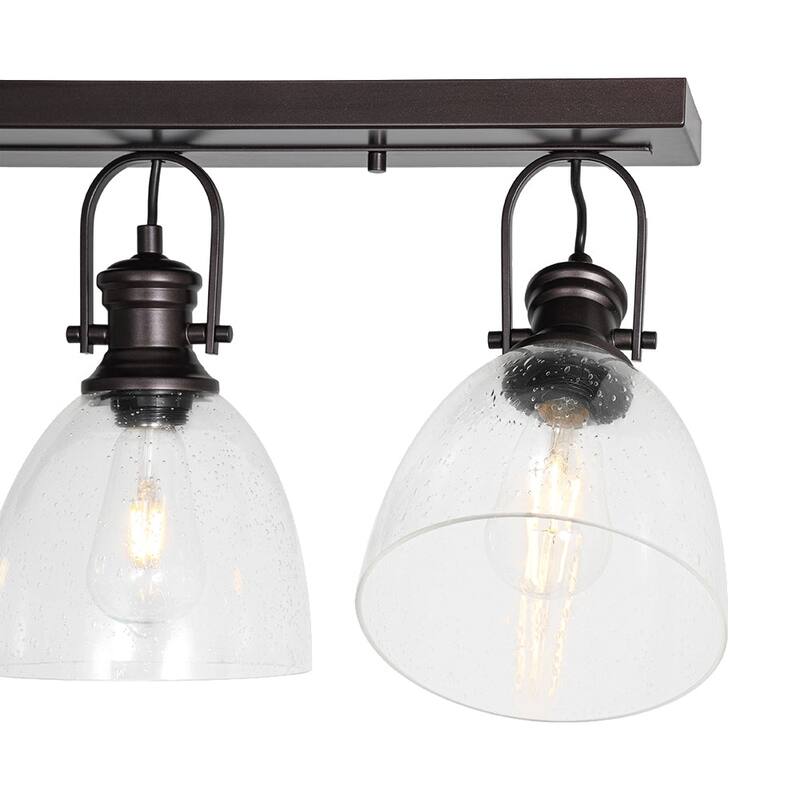 Industrial 3-Light Versatile Glass Island Semi Flush Mount Wall Light