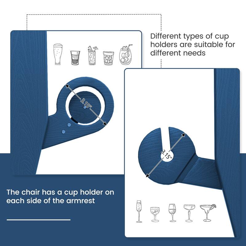 Foldable HDPE Modern Chair with Dual Cup Holders