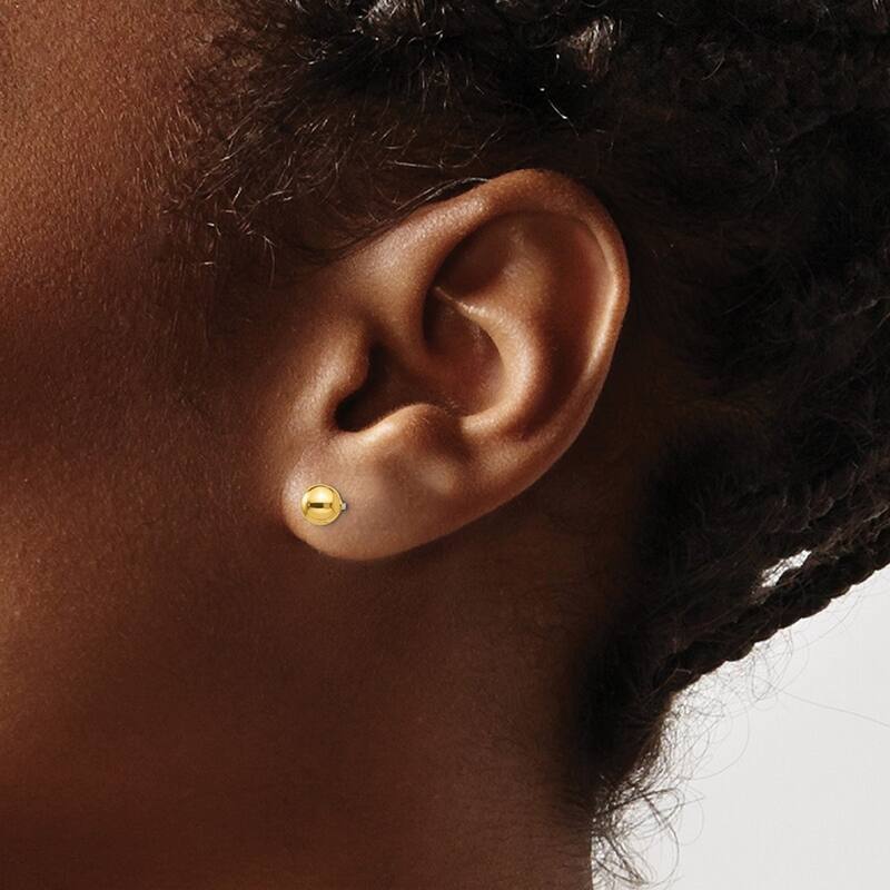 Curata 14k Two-Tone Gold Reversible 5mm Ball Screw-on Earrings