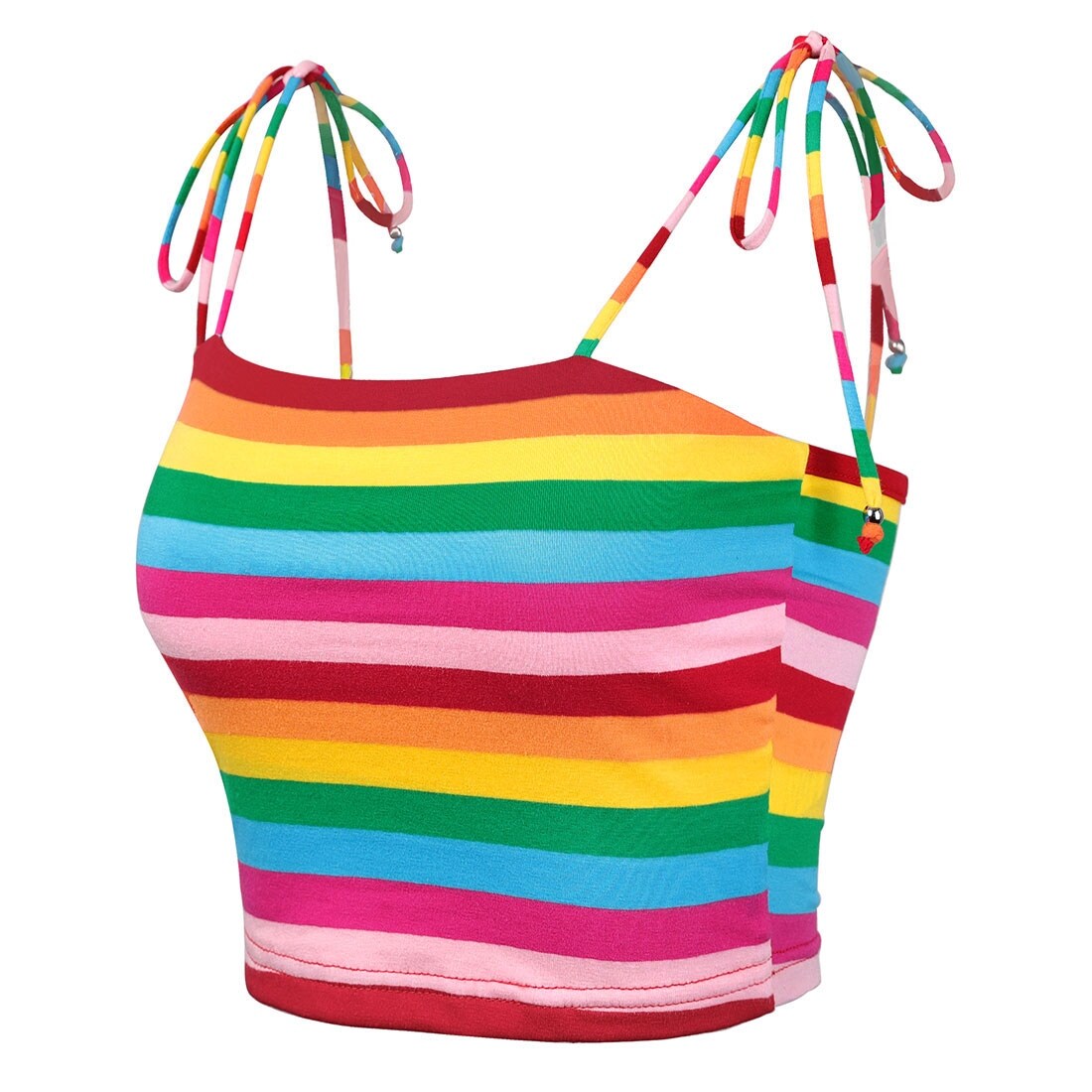 yellow striped tube top