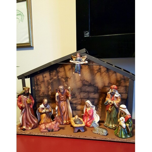 Kurt Adler 3 5 5 Inch Porcelain 10 Piece Nativity Set Multi