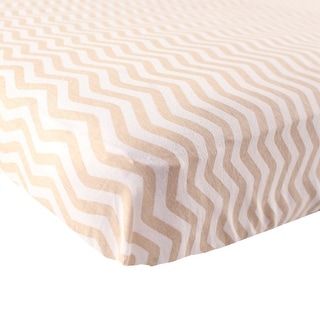 Luvable Friends Baby Fitted Crib Sheet, Tan Chevron, One Size - Tan Chevron - One Size