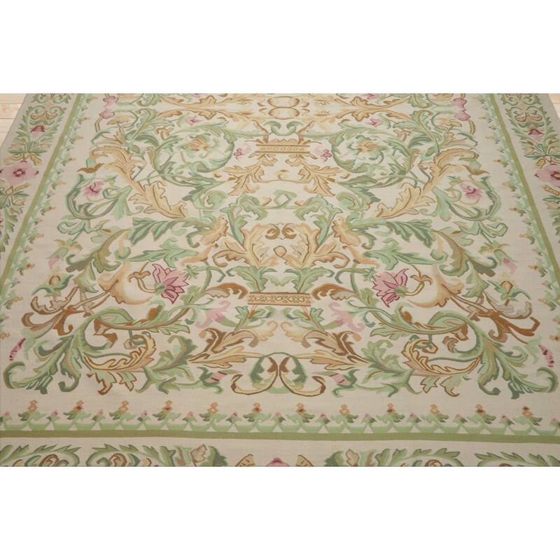 8'6''x11'8'' Hand Woven Wool Ivory Kilim Traditional Area Rug - 8' 6'' x 11' 8''