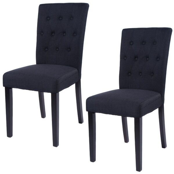 Shop Costway Set of 2 Fabric Dining Chair Armless Chair Home Kitchen Living Room Furniture